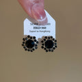 Alloy Silver Needle Rhinestone Layered Flower Stud Earrings, Niche Retro Light Luxury Style view 4