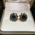 Alloy Silver Needle Rhinestone Layered Flower Stud Earrings, Niche Retro Light Luxury Style view 2
