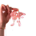 Fabric Flower Faux Pearl Tassel Drop Earrings With Silver Needle Elegant Niche Style view 5