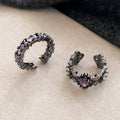 Zircon Oval Punk Open Ring For Women view 2