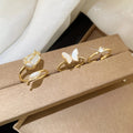 Zircon Butterfly Flower Open Ring For Women view 2