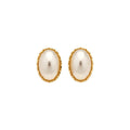 French Vintage Oval Faux Pearl Earrings And Necklace Jewelry Set For Women Elegant Light Luxury Style view 5
