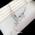 Light Luxury Faux Pearl Rhinestone Cross Necklace Geometric Sweet Cool Clavicle Choker view 2