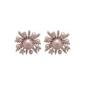 Light Luxury Floral Faux Pearl Zircon Firework Stud Earrings For Women view 5