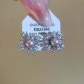 Light Luxury Floral Faux Pearl Zircon Firework Stud Earrings For Women view 3