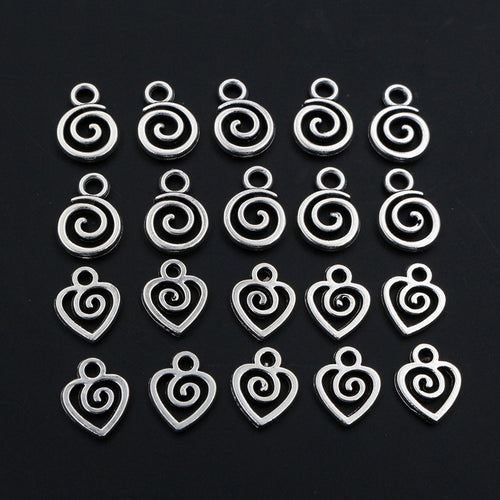 Alloy Small Swirl Circle Pendant For DIY Jewelry Accessories Necklace Bracelet Charm 0.3g