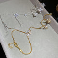 Light Luxury Copper Zircon Flower Ring Bracelet Bangle For Women With Round Floral Charm view 4