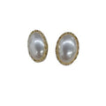 French Oval Faux Pearl Layered Necklace And Earrings Jewelry Set For Elegant OL Women view 5