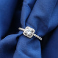 Silver Tone Square Clear Crystal Halo Ring Fashion Jewelry view 3