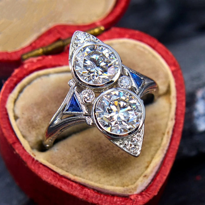 Tech Style Marquise Eye Ring For Women, Trendy Stackable Niche Fashion Jewelry For Export