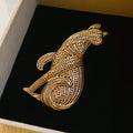 European Style Alloy Textured Puppy Dog Brooch Light Luxury Fashion Clothing Pin Accessory view 4