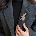 European Style Alloy Textured Puppy Dog Brooch Light Luxury Fashion Clothing Pin Accessory view 3