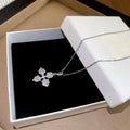 Korean Minimalist Copper Zircon Cross Pendant Sweater Necklace Elegant Light Luxury Collarbone Chain view 3