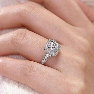 Silver Tone Oval Clear Crystal Halo Ring Fashion Jewelry