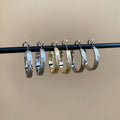 Copper Textured Cross Hoop Earrings Minimalist Geometric Round Light Luxury Women's Ear Jewelry view 2