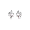 French Zircon Flower Faux Pearl Necklace And Earrings Jewelry Set For Elegant Vintage Women view 5