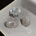 Rhinestone Square Open Iron Ring Court Style Geometric Statement Finger Ring For Women view 2