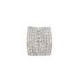 Rhinestone Square Open Iron Ring Court Style Geometric Statement Finger Ring For Women view 5