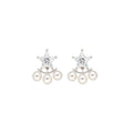Vintage Star Zircon Faux Pearl Stud Earrings With Silver Needle Posts For Women view 5