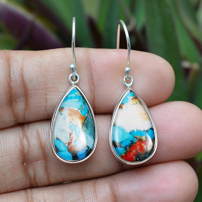 Vintage Water Drop Sticker Drop Earrings For Women, UV Coated Simple Fashion Design Jewelry