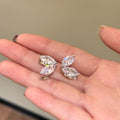 Copper Zircon Leaf Geometric Clip-on Earrings For Women Korean Minimalist Commuter Style view 4