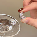 Copper Zircon Leaf Geometric Clip-on Earrings For Women Korean Minimalist Commuter Style view 2