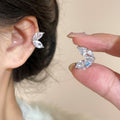 Copper Zircon Leaf Geometric Clip-on Earrings For Women Korean Minimalist Commuter Style view 3