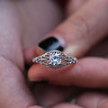 Silver Tone Openwork Floral Filigree Ring Fashion Jewelry view 2