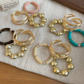 Acrylic Beaded Round Elastic Bangle European American Geometric Fashion Statement Bracelet view 4