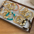 Acrylic Beaded Round Elastic Bangle European American Geometric Fashion Statement Bracelet view 2