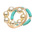 Acrylic Beaded Round Elastic Bangle European American Geometric Fashion Statement Bracelet view 5