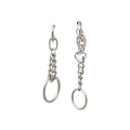 Minimalist Asymmetric Chain Heart Circle Iron Drop Earrings With Silver Pins For Women view 5