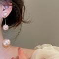 Elegant OL Style Silver Needle Faux Pearl Beaded Round Tassel Drop Earrings view 3