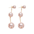 Elegant OL Style Silver Needle Faux Pearl Beaded Round Tassel Drop Earrings view 5