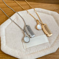 Light Luxury Resin Oval Comb And Mirror Pendant Sweater Necklace For Women view 2