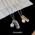 Light Luxury Resin Oval Comb And Mirror Pendant Sweater Necklace For Women view 4
