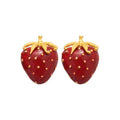 Alloy Strawberry Enamel Stud Earrings Sweet OL Style Light Luxury Fruit Ear Jewelry view 5