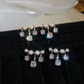 Cubic Zirconia Round Faux Pearl Stud Earrings For Women Light Luxury Geometric Style view 3