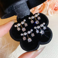 Cubic Zirconia Round Faux Pearl Stud Earrings For Women Light Luxury Geometric Style view 1