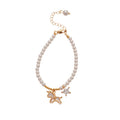 18K Gold Plated Faux Pearl Horse And Star Charm Bangle Minimalist Light Luxury Daily Jewelry view 5