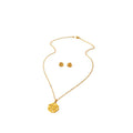 Stainless Steel Geometric Heart Fashion Necklace And Stud Earrings Set With Metal Collarbone Chain view 5