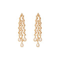 18K Gold Plated Copper Zircon Teardrop Tassel Drop Earrings With Silver Pins view 5