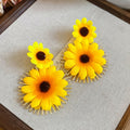 Iron Fabric Flower Stud Earrings For Women Vacation Style Fresh Sweet Light Luxury Niche Jewelry view 4