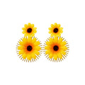 Iron Fabric Flower Stud Earrings For Women Vacation Style Fresh Sweet Light Luxury Niche Jewelry view 5