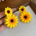 Iron Fabric Flower Stud Earrings For Women Vacation Style Fresh Sweet Light Luxury Niche Jewelry view 2