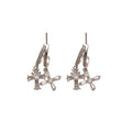 Copper Zircon C Shape Cross Pendant Drop Earrings For Women Minimalist Niche Geometric Style view 5