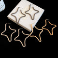 Alloy Hollow Cross Stud Earrings Minimalist Geometric Light Luxury Niche Design view 4