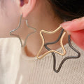 Alloy Hollow Cross Stud Earrings Minimalist Geometric Light Luxury Niche Design view 1