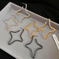 Alloy Hollow Cross Stud Earrings Minimalist Geometric Light Luxury Niche Design view 2