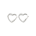 Light Luxury Copper Multi Layer Heart Hoop Earrings With Silver Posts Minimalist Fashion Jewelry view 5